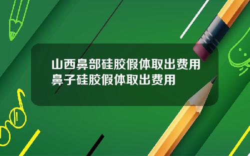 山西鼻部硅胶假体取出费用鼻子硅胶假体取出费用