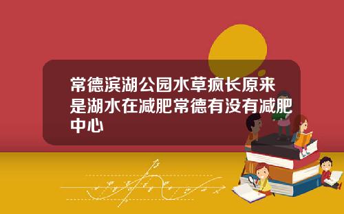 常德滨湖公园水草疯长原来是湖水在减肥常德有没有减肥中心