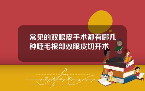 常见的双眼皮手术都有哪几种睫毛根部双眼皮切开术