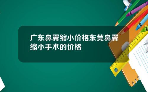 广东鼻翼缩小价格东莞鼻翼缩小手术的价格