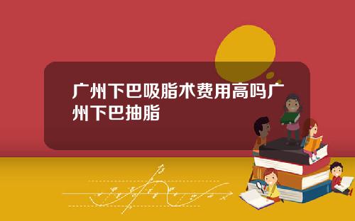 广州下巴吸脂术费用高吗广州下巴抽脂