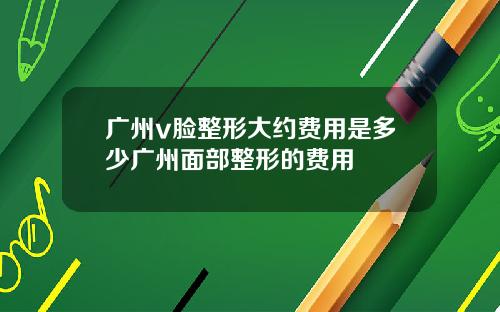 广州v脸整形大约费用是多少广州面部整形的费用