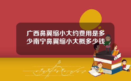 广西鼻翼缩小大约费用是多少南宁鼻翼缩小大概多少钱