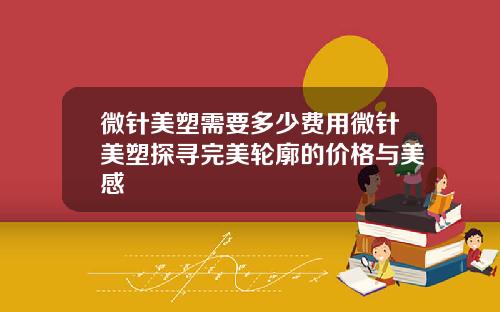 微针美塑需要多少费用微针美塑探寻完美轮廓的价格与美感