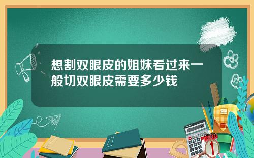 想割双眼皮的姐妹看过来一般切双眼皮需要多少钱