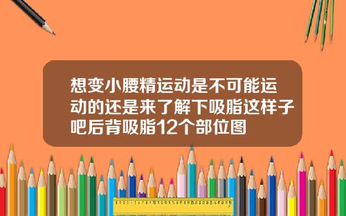 想变小腰精运动是不可能运动的还是来了解下吸脂这样子吧后背吸脂12个部位图