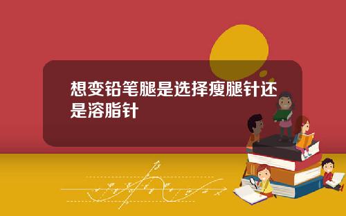 想变铅笔腿是选择瘦腿针还是溶脂针