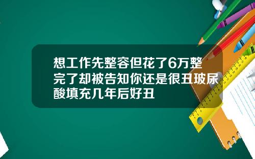 想工作先整容但花了6万整完了却被告知你还是很丑玻尿酸填充几年后好丑