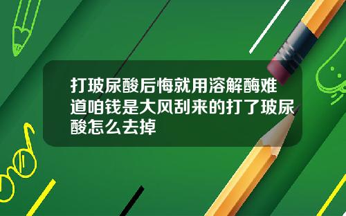 打玻尿酸后悔就用溶解酶难道咱钱是大风刮来的打了玻尿酸怎么去掉