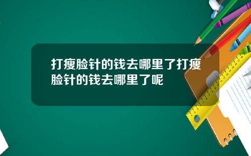 打瘦脸针的钱去哪里了打瘦脸针的钱去哪里了呢