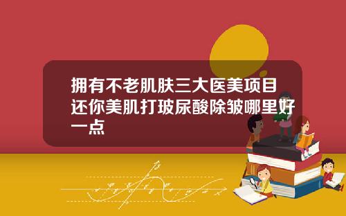 拥有不老肌肤三大医美项目还你美肌打玻尿酸除皱哪里好一点