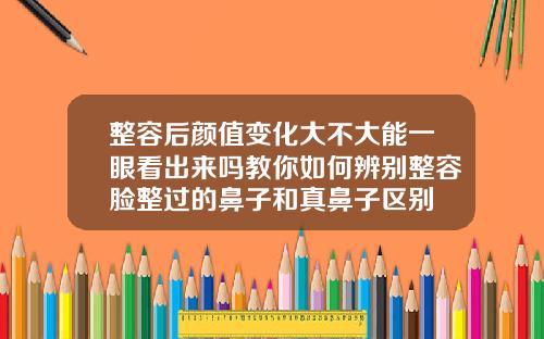 整容后颜值变化大不大能一眼看出来吗教你如何辨别整容脸整过的鼻子和真鼻子区别