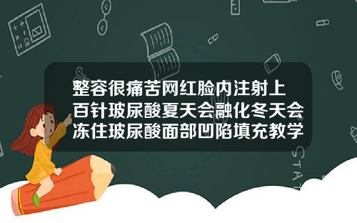 整容很痛苦网红脸内注射上百针玻尿酸夏天会融化冬天会冻住玻尿酸面部凹陷填充教学视频