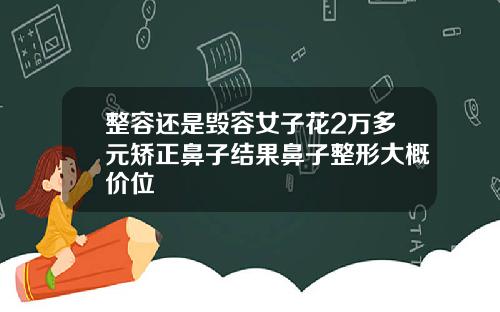 整容还是毁容女子花2万多元矫正鼻子结果鼻子整形大概价位