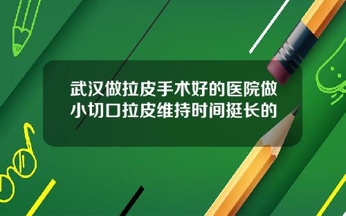 武汉做拉皮手术好的医院做小切口拉皮维持时间挺长的