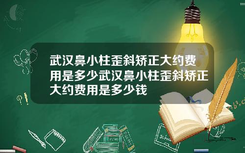 武汉鼻小柱歪斜矫正大约费用是多少武汉鼻小柱歪斜矫正大约费用是多少钱