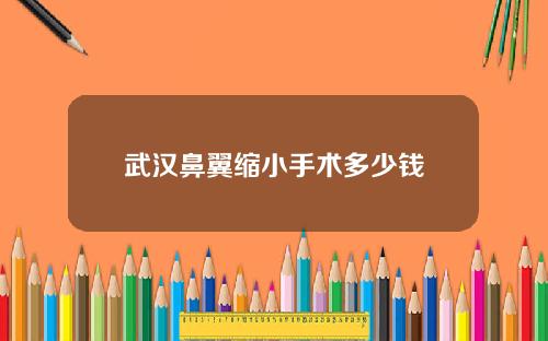 武汉鼻翼缩小手术多少钱