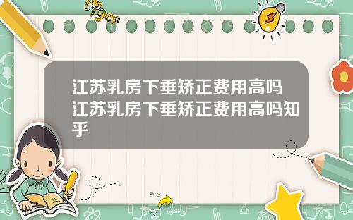 江苏乳房下垂矫正费用高吗江苏乳房下垂矫正费用高吗知乎