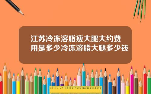 江苏冷冻溶脂瘦大腿大约费用是多少冷冻溶脂大腿多少钱