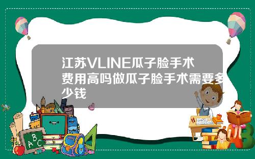 江苏VLINE瓜子脸手术费用高吗做瓜子脸手术需要多少钱