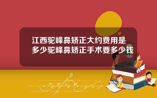 江西驼峰鼻矫正大约费用是多少驼峰鼻矫正手术要多少钱