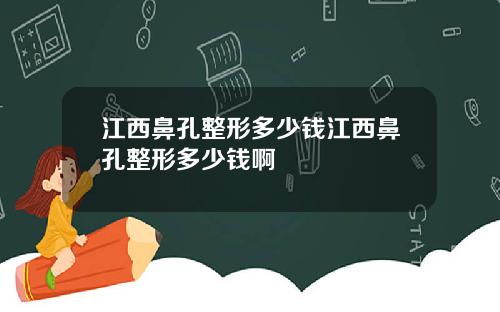 江西鼻孔整形多少钱江西鼻孔整形多少钱啊