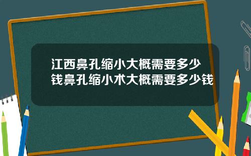 江西鼻孔缩小大概需要多少钱鼻孔缩小术大概需要多少钱
