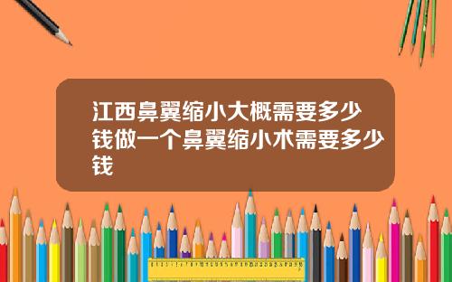 江西鼻翼缩小大概需要多少钱做一个鼻翼缩小术需要多少钱