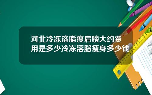 河北冷冻溶脂瘦肩膀大约费用是多少冷冻溶脂瘦身多少钱