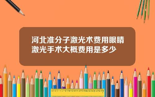 河北准分子激光术费用眼睛激光手术大概费用是多少