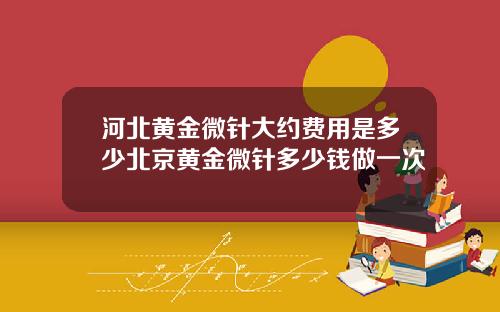 河北黄金微针大约费用是多少北京黄金微针多少钱做一次