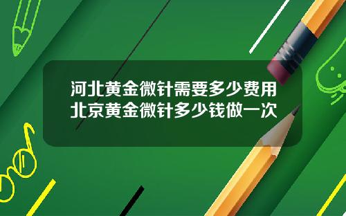 河北黄金微针需要多少费用北京黄金微针多少钱做一次