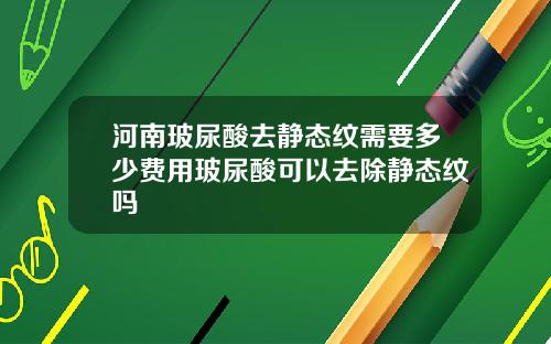 河南玻尿酸去静态纹需要多少费用玻尿酸可以去除静态纹吗