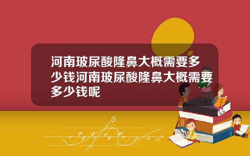 河南玻尿酸隆鼻大概需要多少钱河南玻尿酸隆鼻大概需要多少钱呢