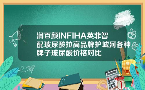润百颜INFIHA英菲智配玻尿酸拉高品牌护城河各种牌子玻尿酸价格对比