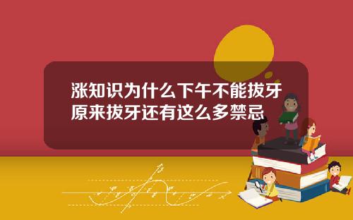 涨知识为什么下午不能拔牙原来拔牙还有这么多禁忌