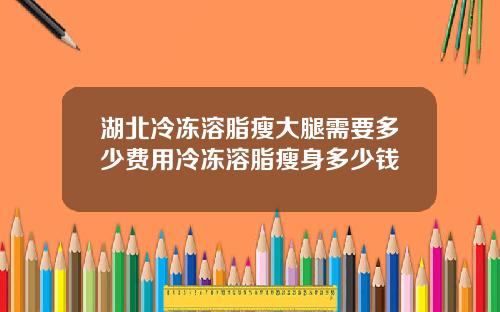 湖北冷冻溶脂瘦大腿需要多少费用冷冻溶脂瘦身多少钱