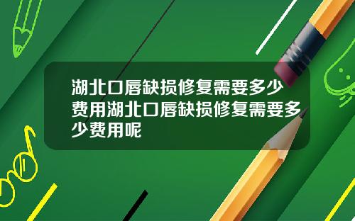 湖北口唇缺损修复需要多少费用湖北口唇缺损修复需要多少费用呢