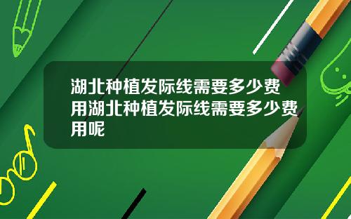 湖北种植发际线需要多少费用湖北种植发际线需要多少费用呢