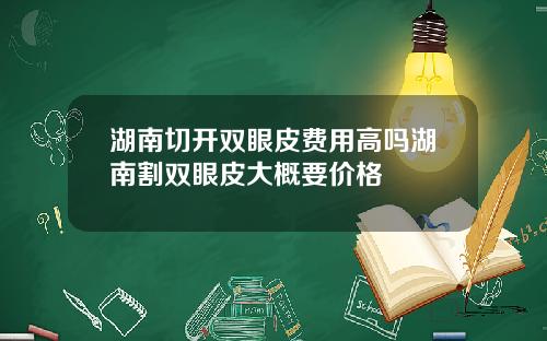 湖南切开双眼皮费用高吗湖南割双眼皮大概要价格