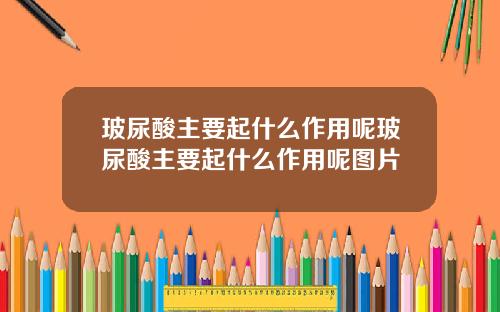 玻尿酸主要起什么作用呢玻尿酸主要起什么作用呢图片