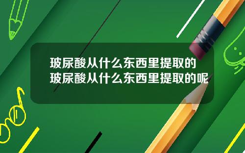 玻尿酸从什么东西里提取的玻尿酸从什么东西里提取的呢
