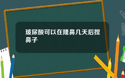 玻尿酸可以在隆鼻几天后捏鼻子