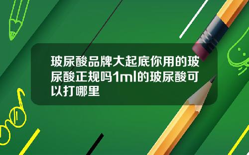 玻尿酸品牌大起底你用的玻尿酸正规吗1ml的玻尿酸可以打哪里