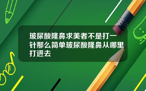 玻尿酸隆鼻求美者不是打一针那么简单玻尿酸隆鼻从哪里打进去