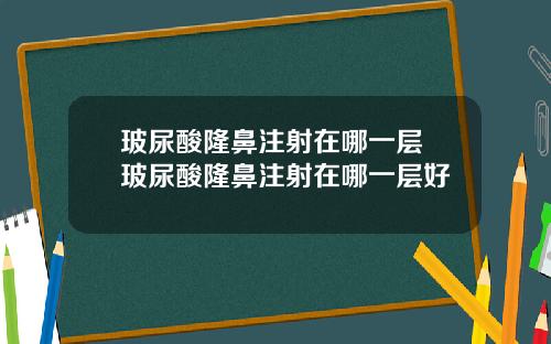 玻尿酸隆鼻注射在哪一层 玻尿酸隆鼻注射在哪一层好