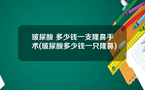 玻尿酸 多少钱一支隆鼻手术(玻尿酸多少钱一只隆鼻)