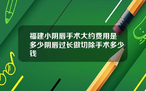 福建小阴唇手术大约费用是多少阴唇过长做切除手术多少钱