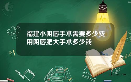 福建小阴唇手术需要多少费用阴唇肥大手术多少钱