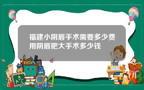 福建小阴唇手术需要多少费用阴唇肥大手术多少钱